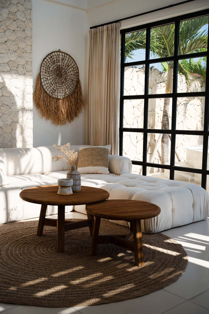 The Raffia Stamp Cushion Cover - Natural
