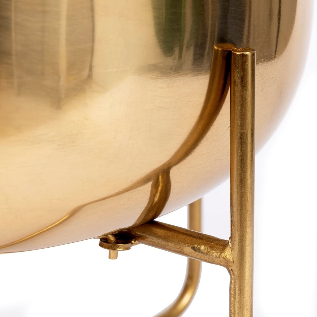 The brass planter on stand - Brass - XL