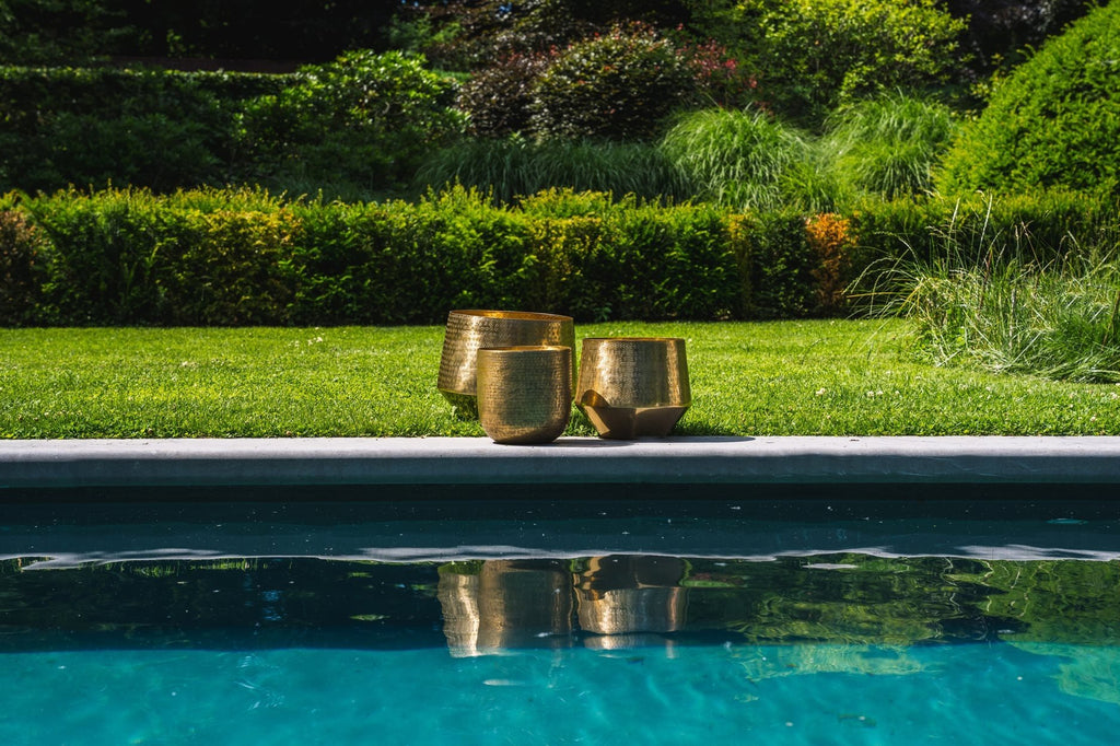 The hammered planter - Brass - XL