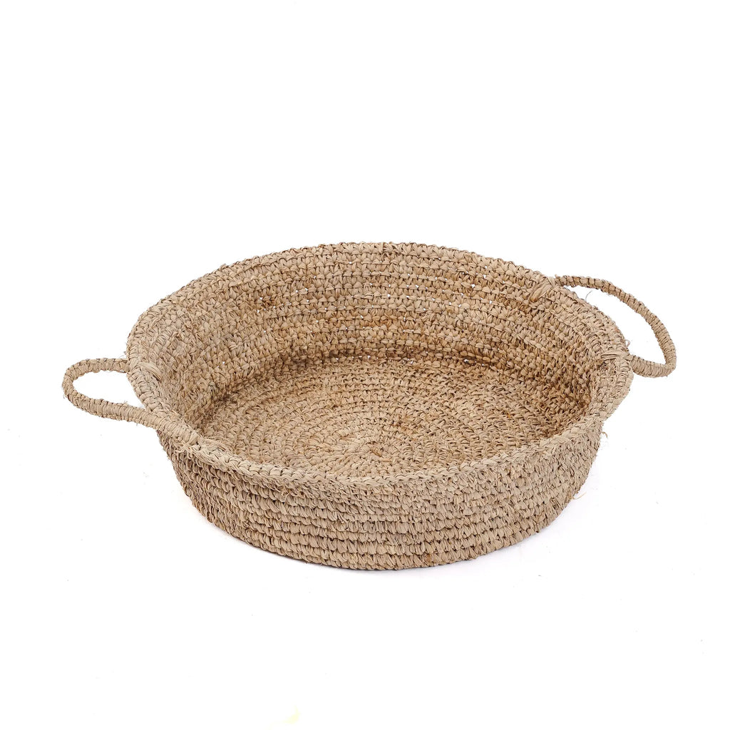 De Raffia Mand Dienbladen - Natuurlijk - L