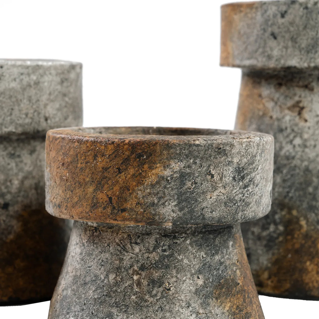 The gypsy candle holder - antique gray - L