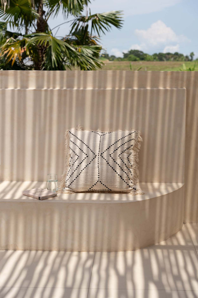 The Tribal Cushion Cover - Natural Black
