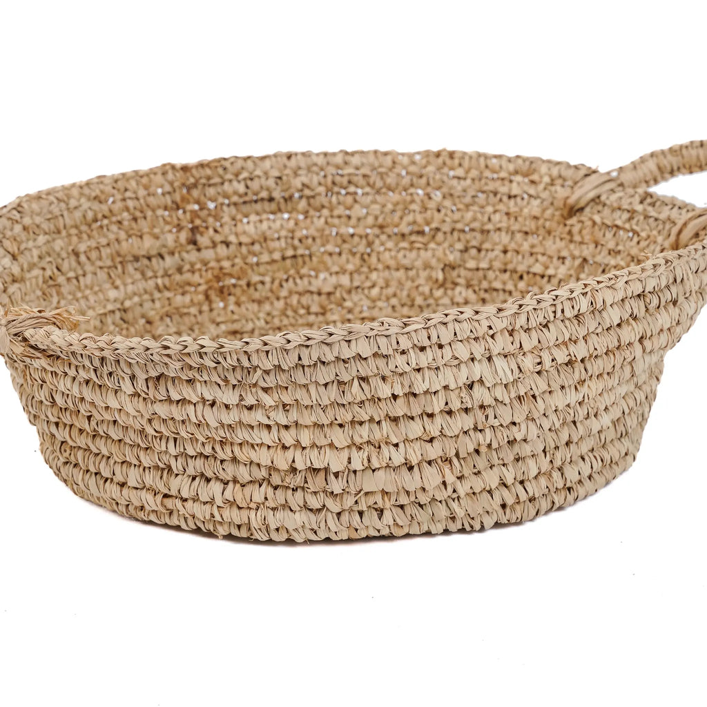 De Raffia Mand Dienbladen - Natuurlijk - M