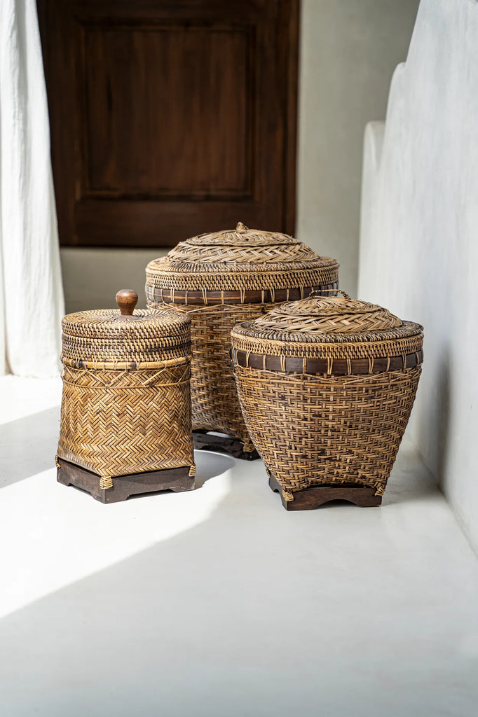 The colonial storage basket - natural brown - M