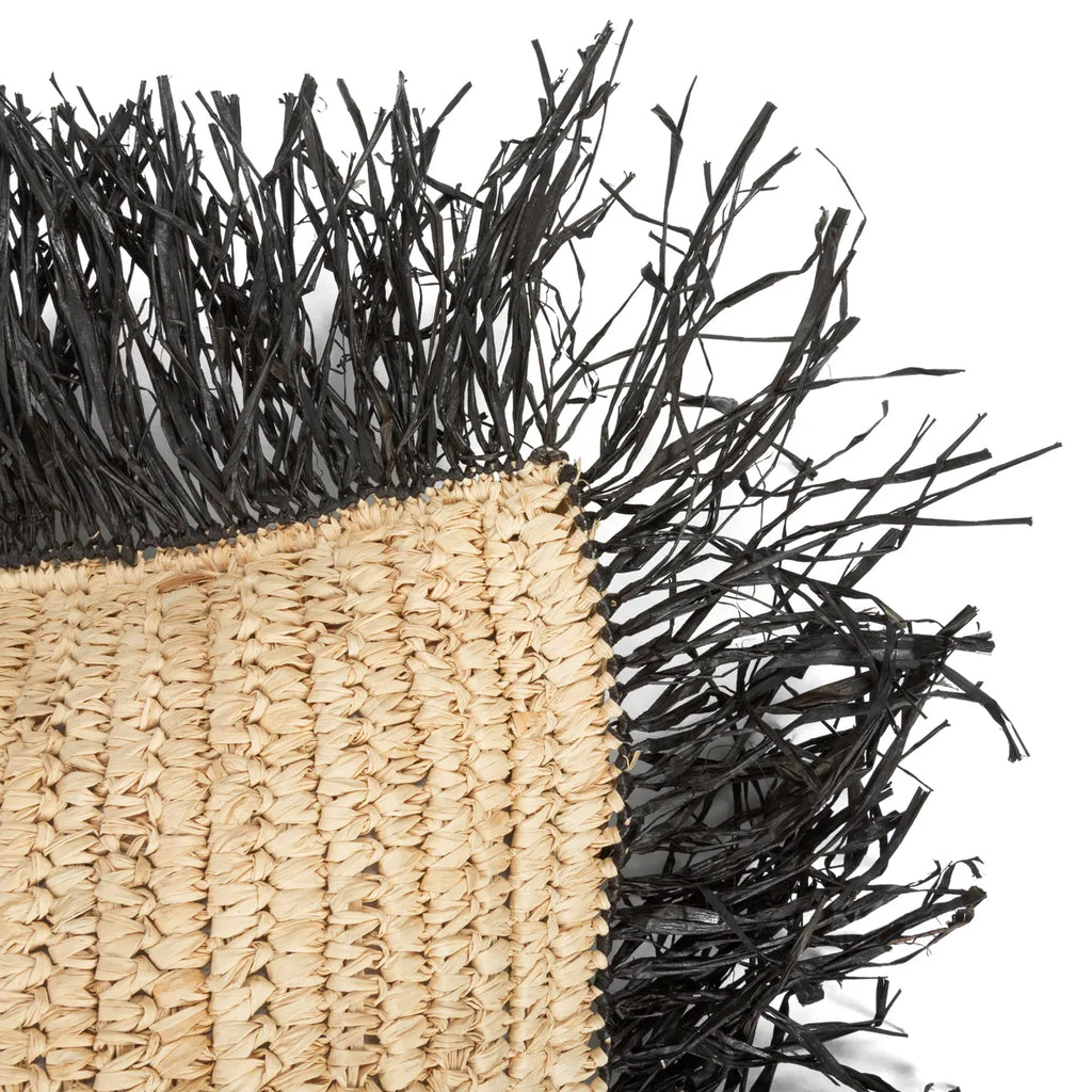 The Raffia Cushion Cover Natural Black 40x40