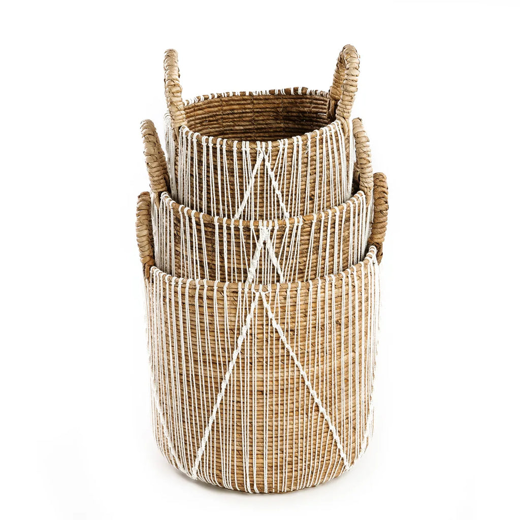 The Straight Stitched Macramé Basket - Small