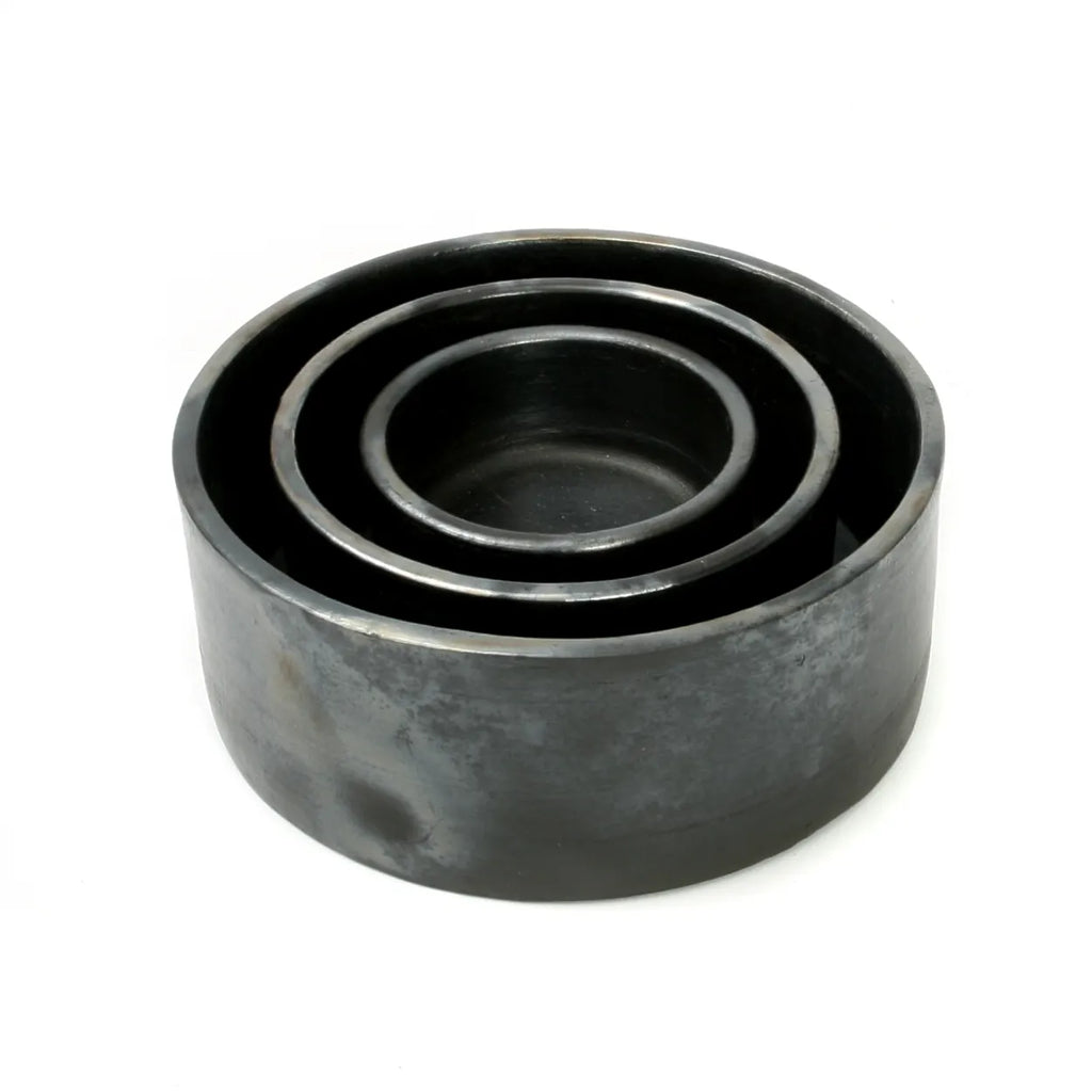 The Burnt Cylinder Dish - Black - Set of 3