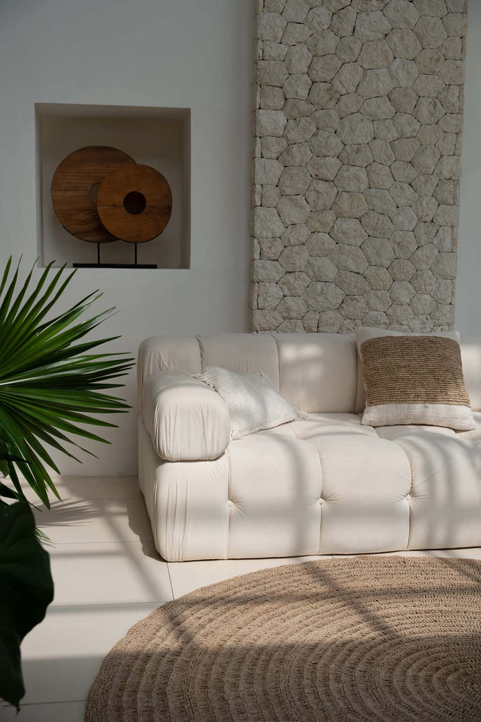 The Raffia Stamp Cushion Cover - Natural
