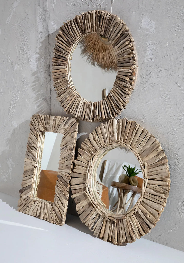 The Driftwood Halo Mirror - Natural - M_40