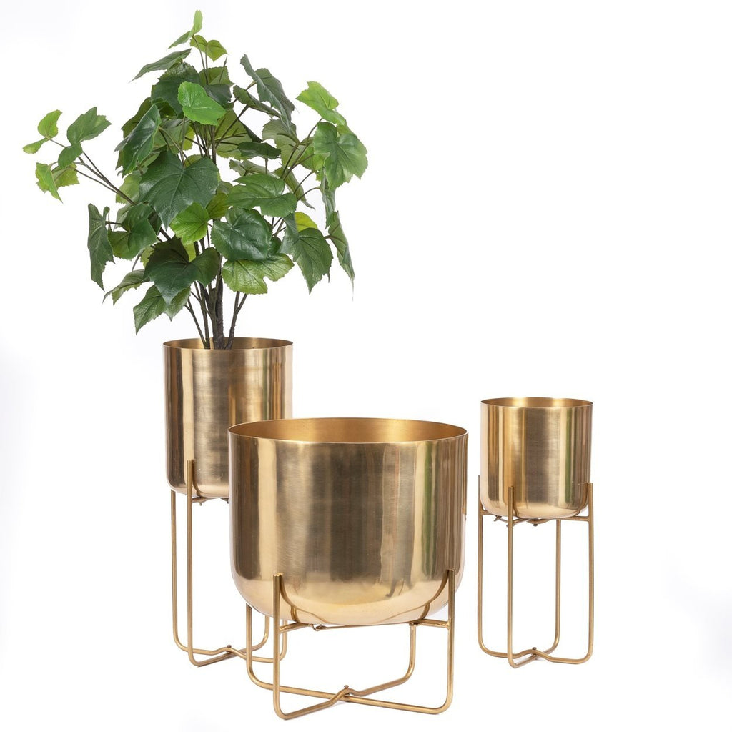The brass planter on stand - Brass - L