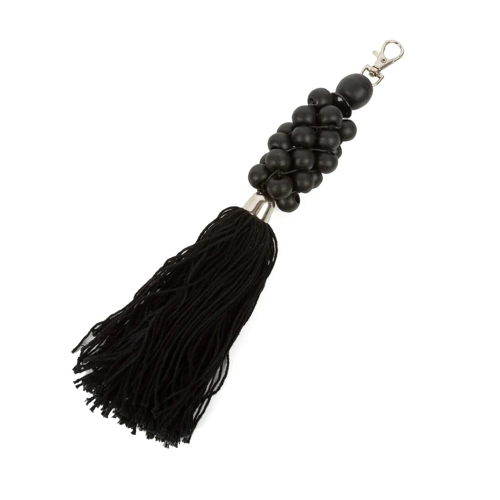 The wooden beads key ring - Black 3 pieces