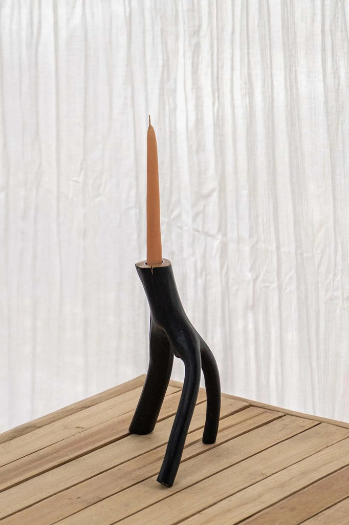 The Triple Branch Candle Holder - Black