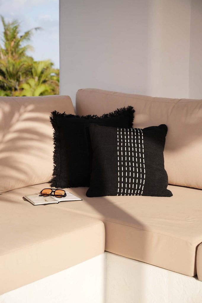 The Drizle Cushion Cover - Black and White