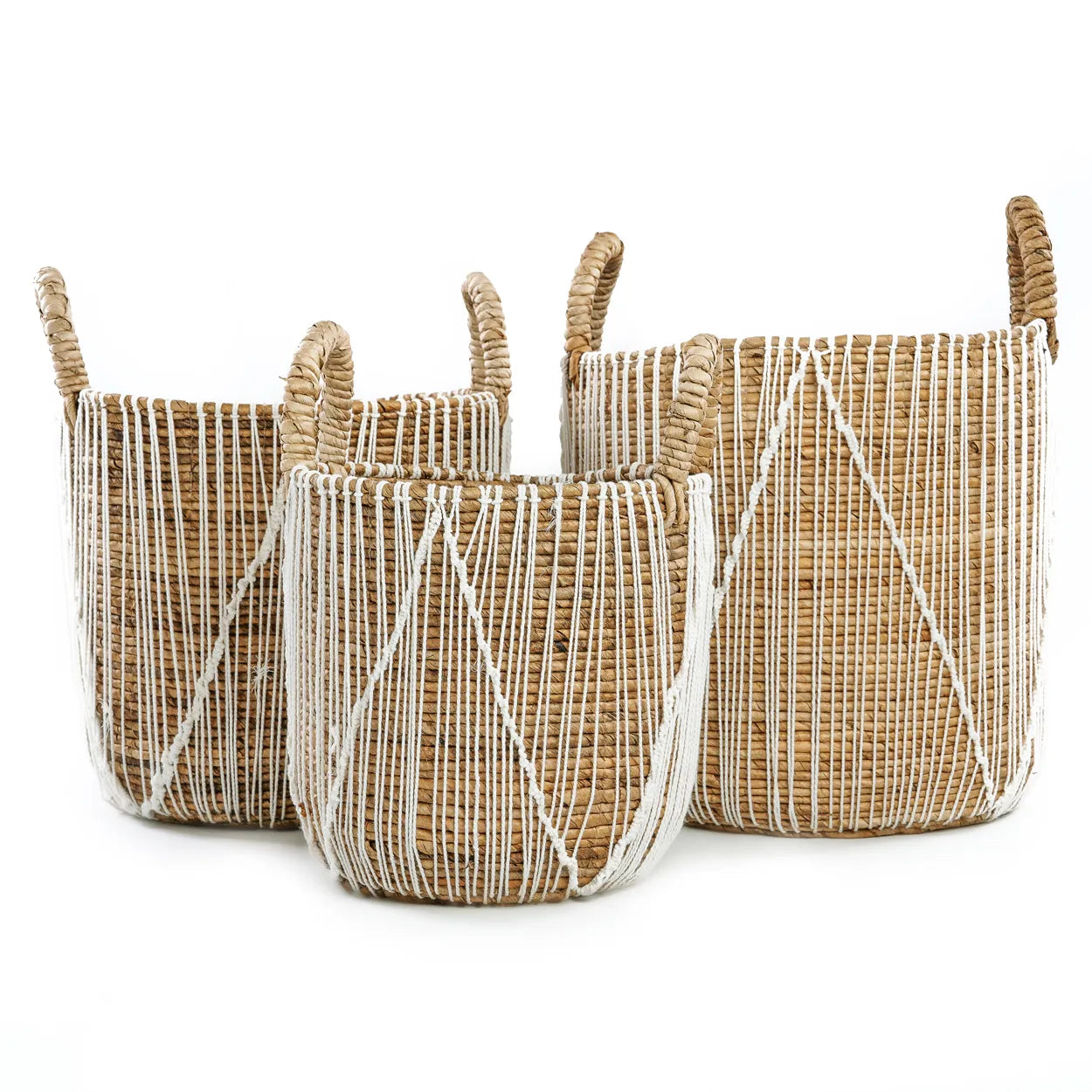 The Straight Stitched Macramé Basket - Small