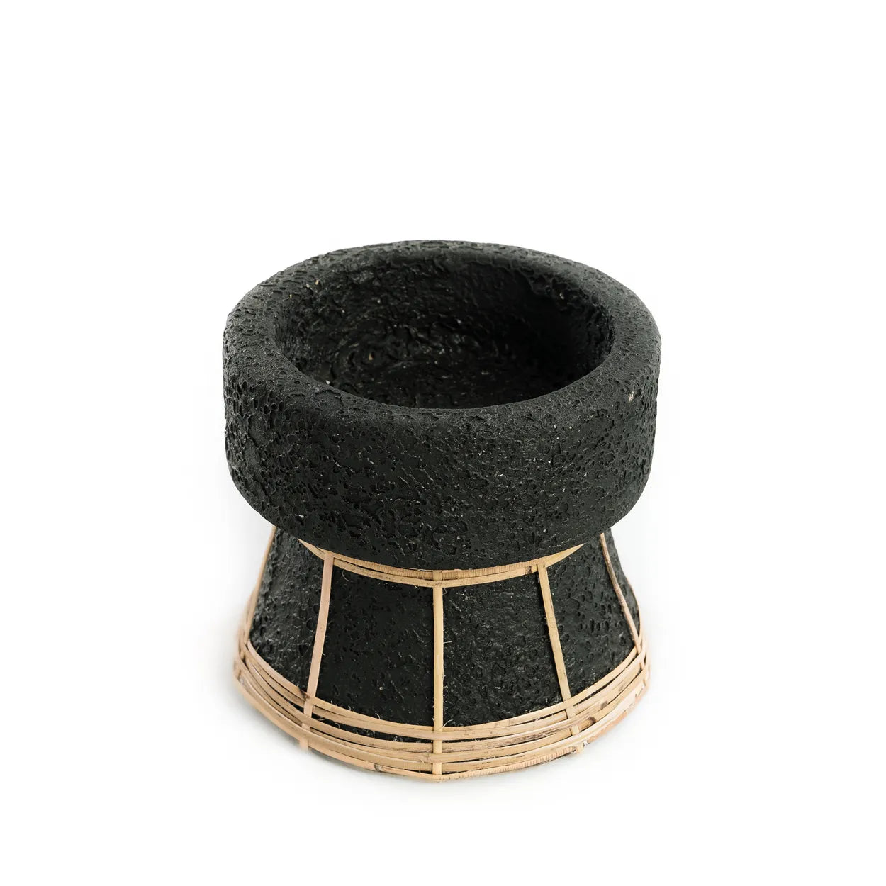 The serene candle holder - black natural - S