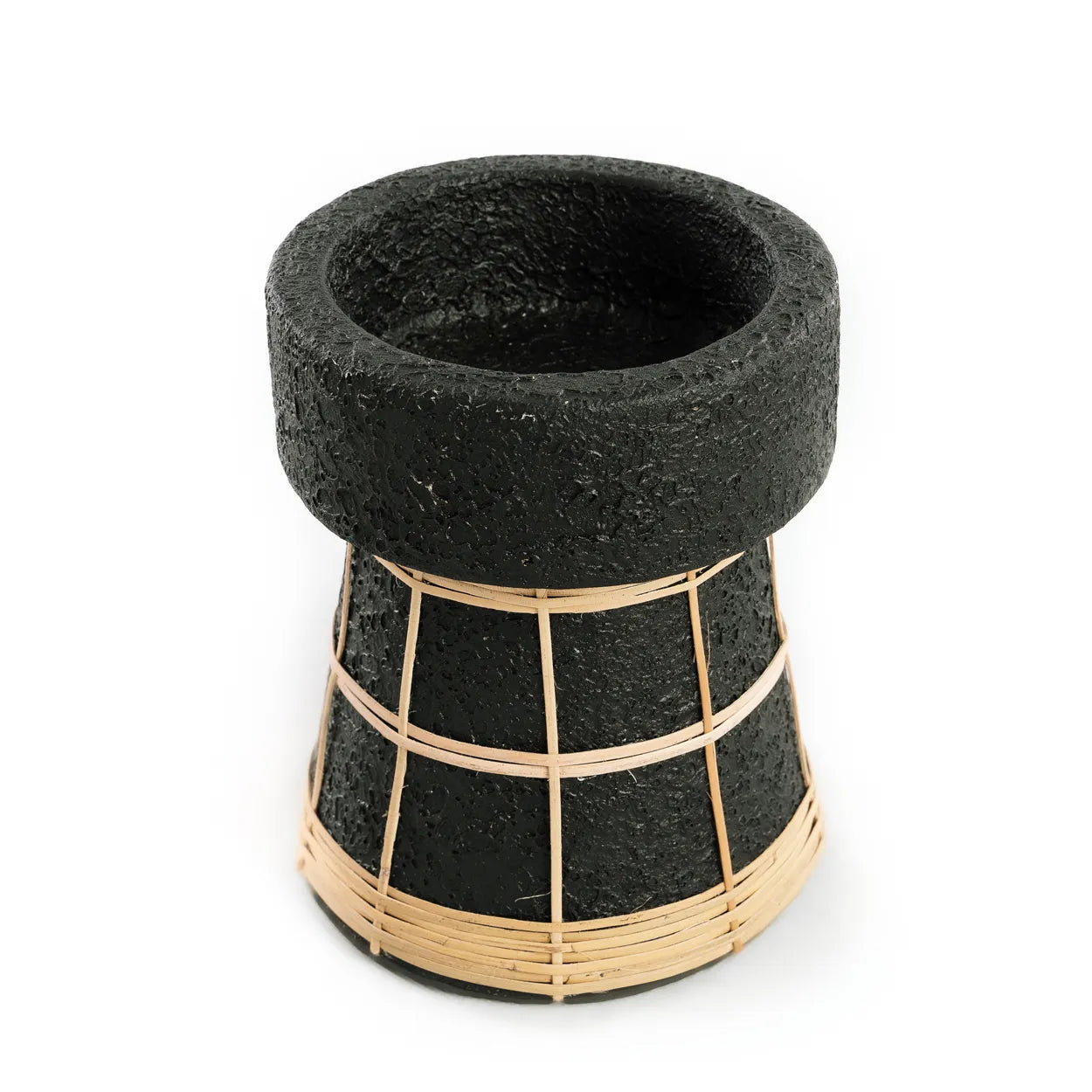 The serene candle holder - black natural - M