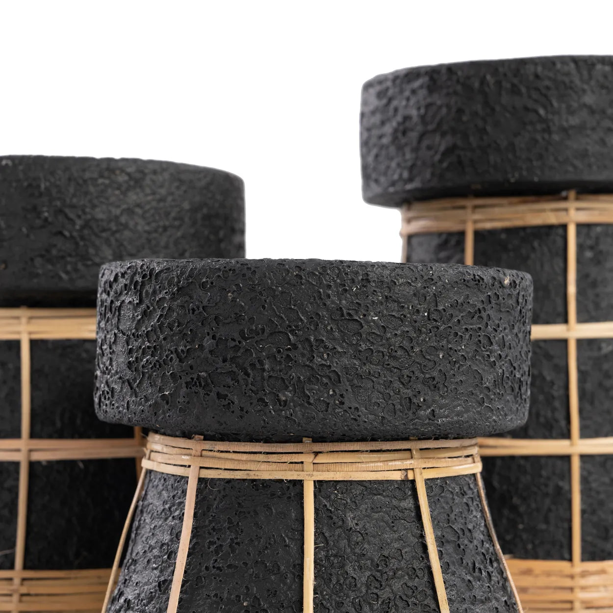 The serene candle holder - black natural - L