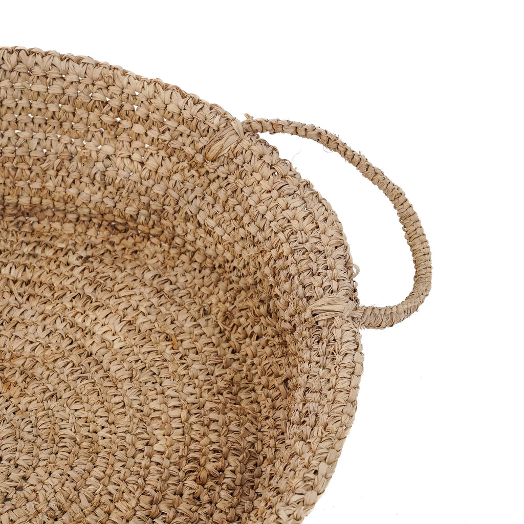 De Raffia Mand Dienbladen - Natuurlijk - L