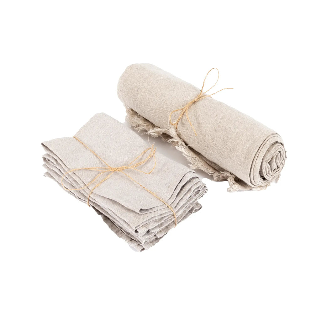 Linen Tablecloth - Beige - 150x200