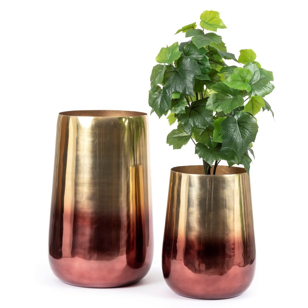 De Twee-Tinten Messing Plantenbak - Messing - L