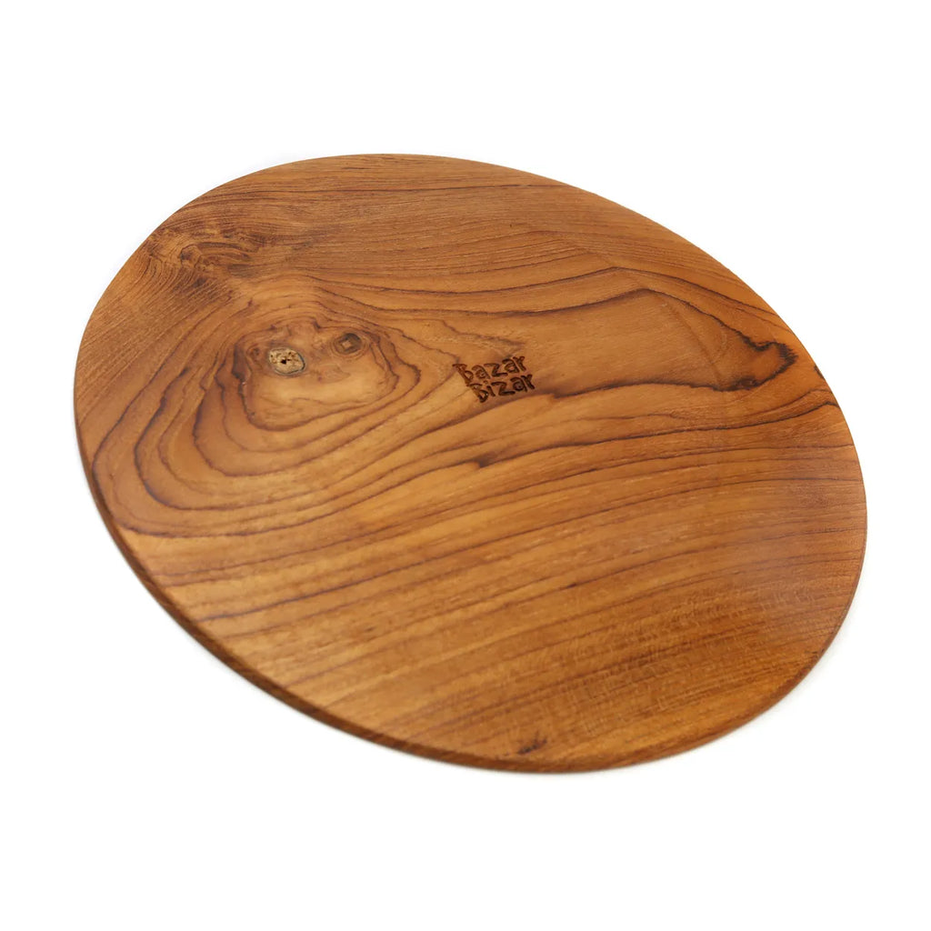 Assiette ronde en racine de teck - XL