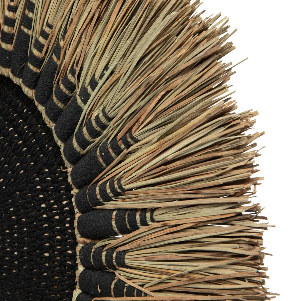 De Raffia Macramé Wanddecoratie - Zwart Natuurlijk