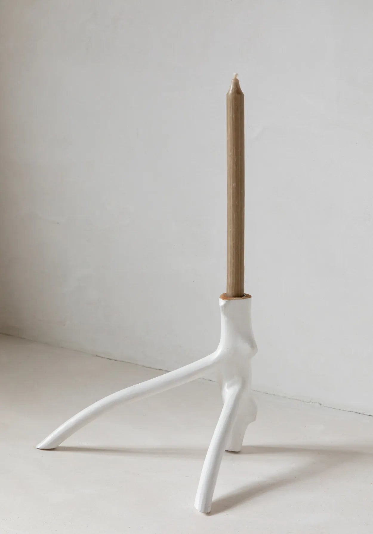 The Triple Branch Candle Holder - White