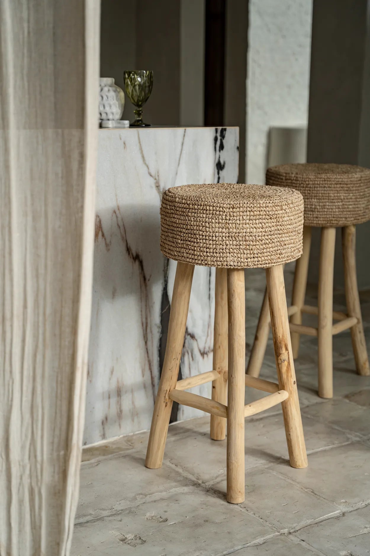 The Raffia bar stool