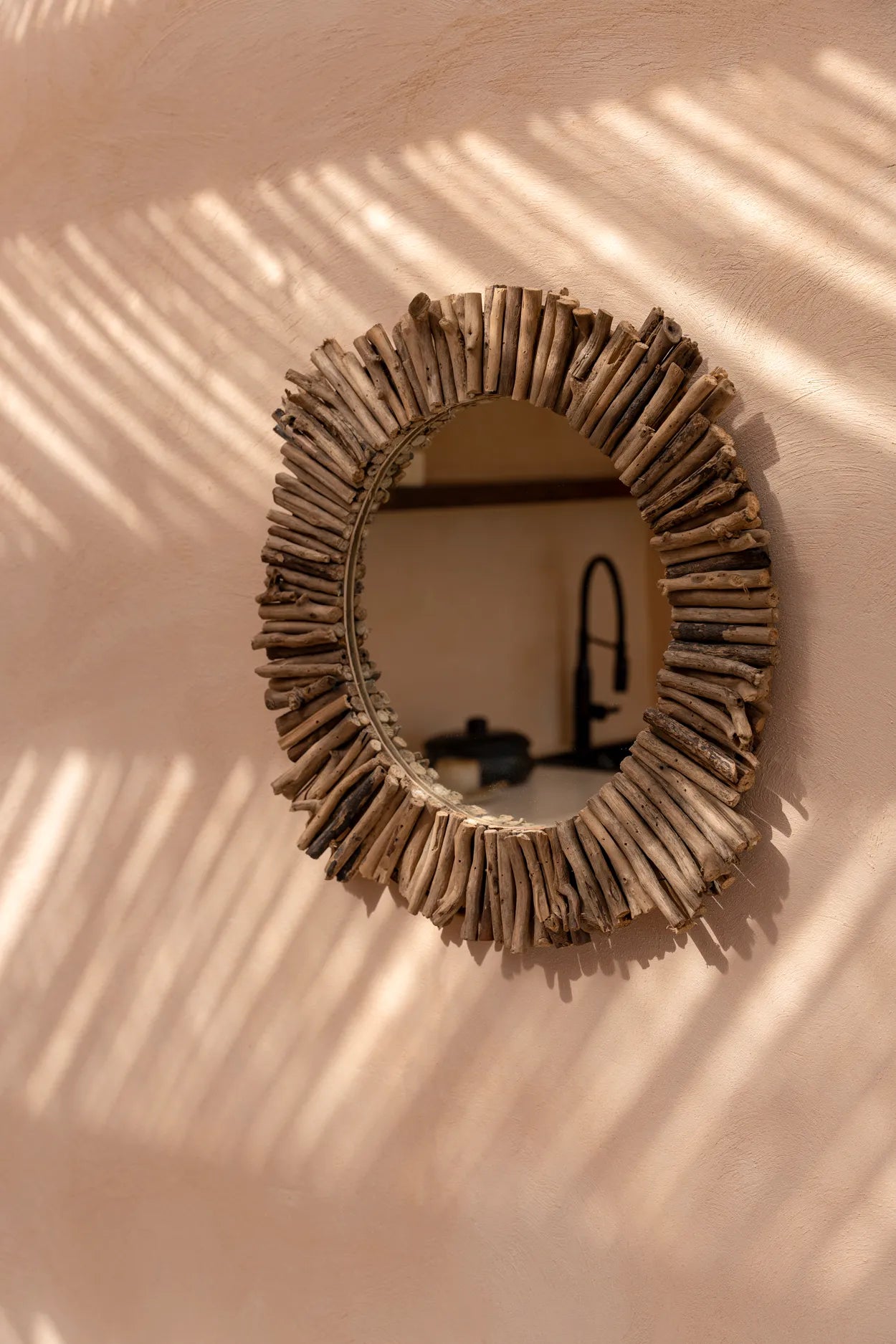 The Driftwood Halo Mirror - Natural - M_40