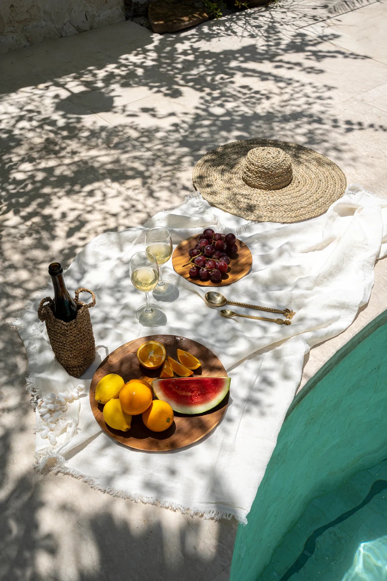 Linen Tablecloth - White - 180x300