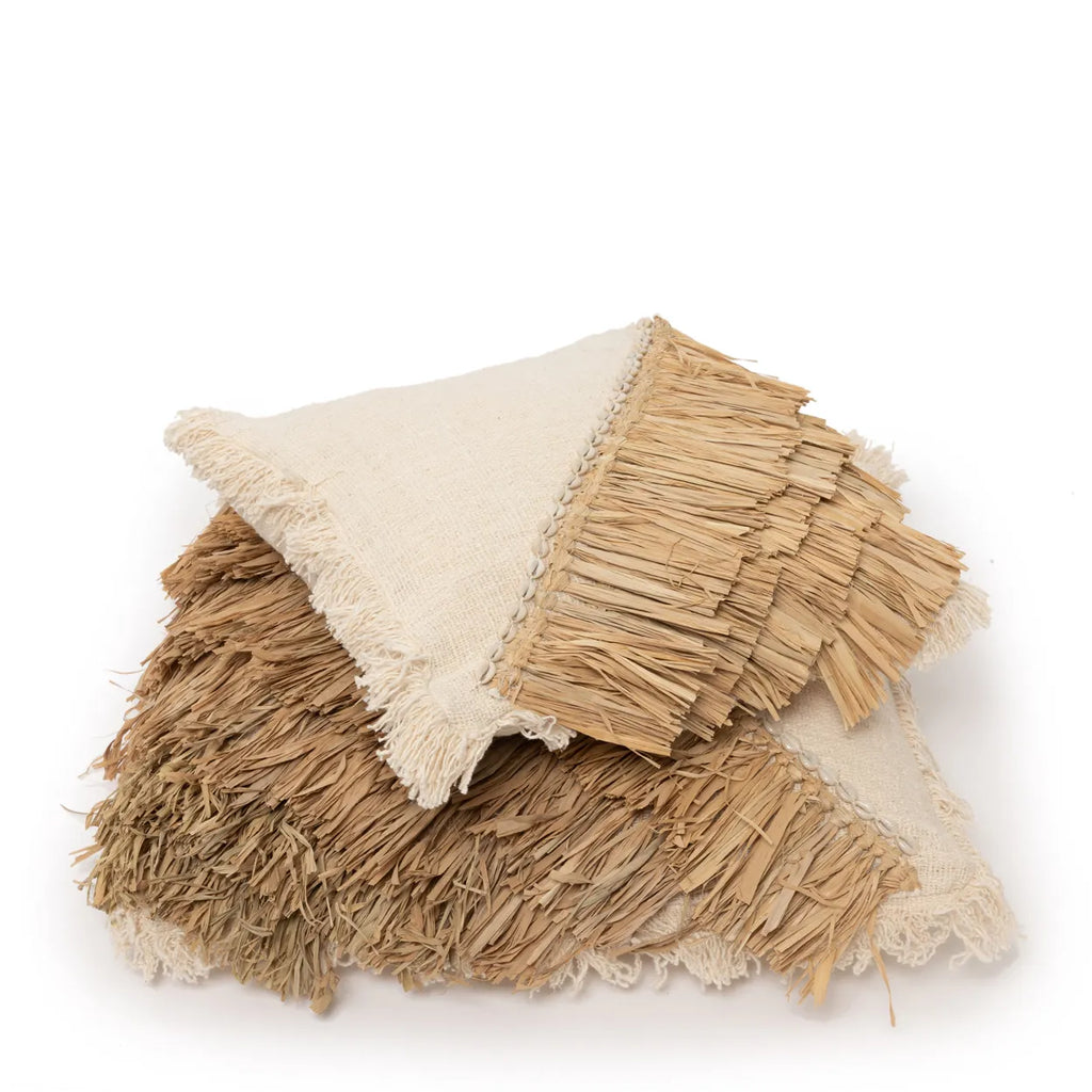 The Raffia Cotton Cushion Cover - Natural White - 40x40_40