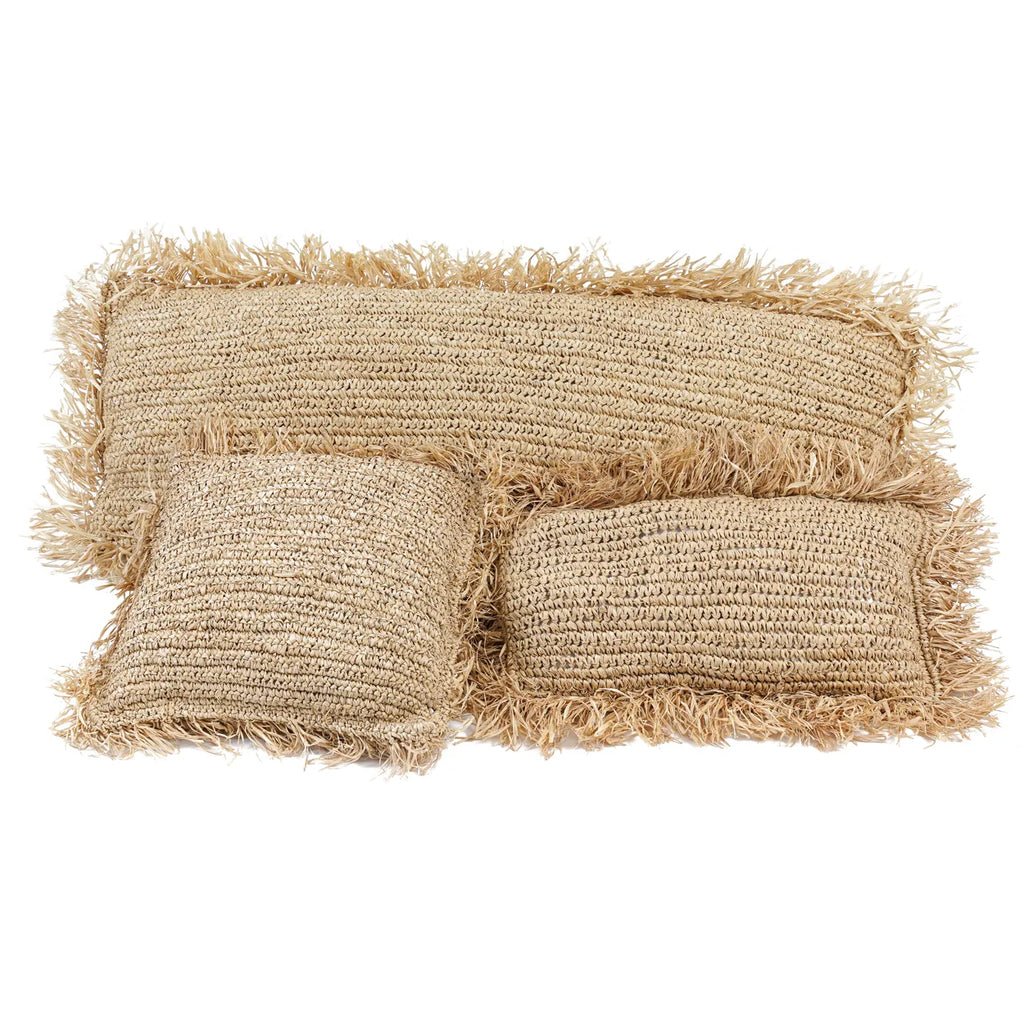 De Raffia Kussenhoes Rechthoekig - Natuurlijk - 35x100