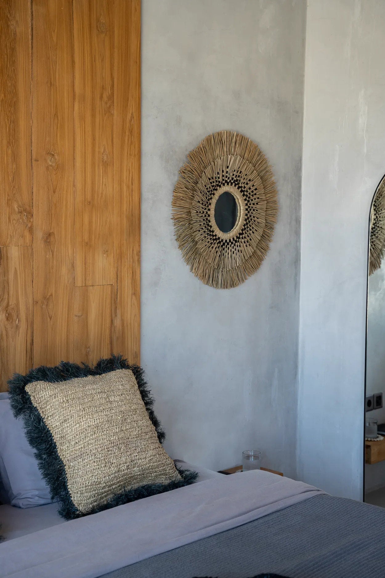 The Raffia Cushion Cover Natural Black 60x60