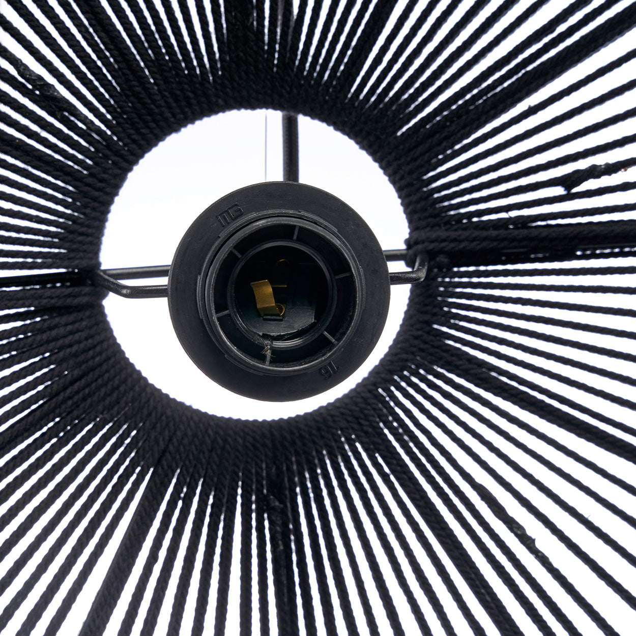 De kroonluchter met houten kralen - Zwart - L