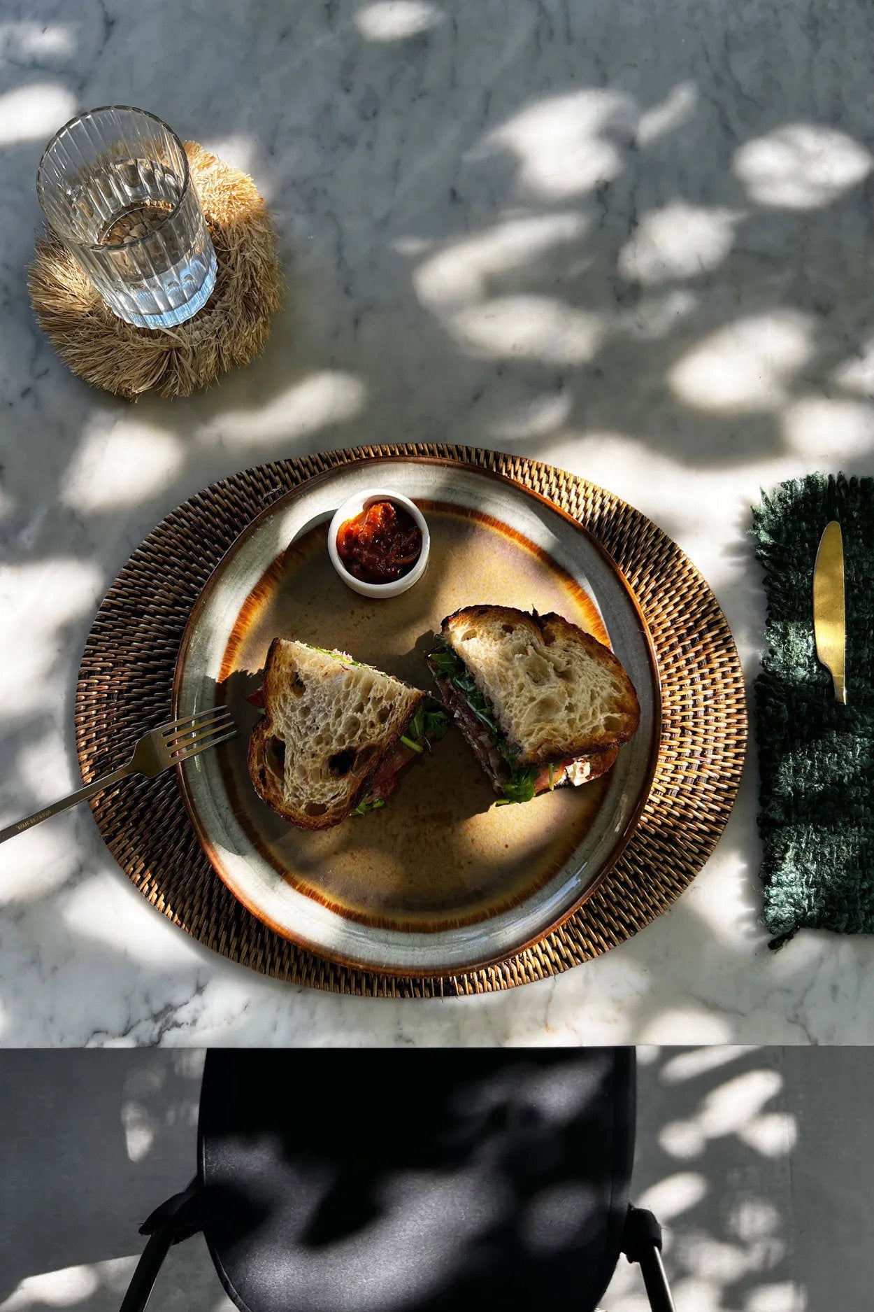 Set de table ovale colonial - Marron naturel