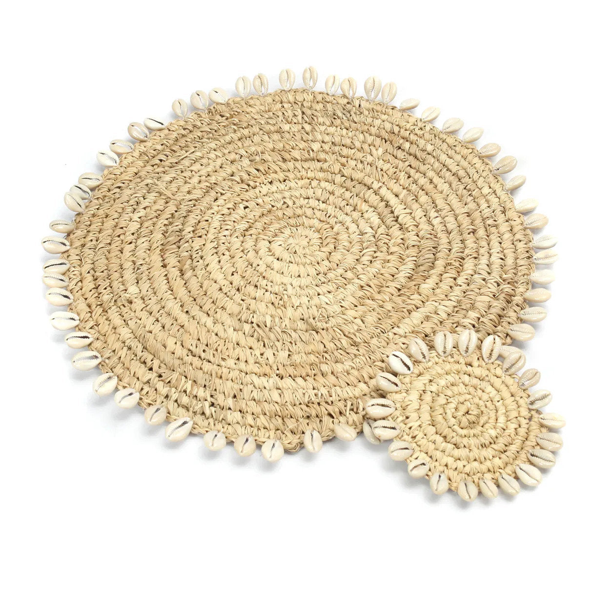 De Raffia Schelp Onderzetter - Natuurlijk