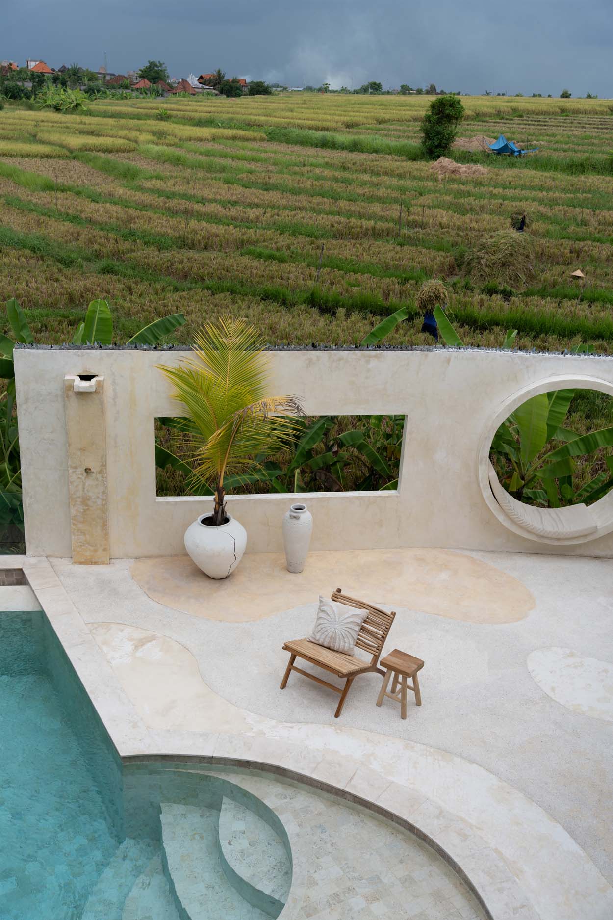 De Isla Palm Kussenhoes - Natuurlijk Wit