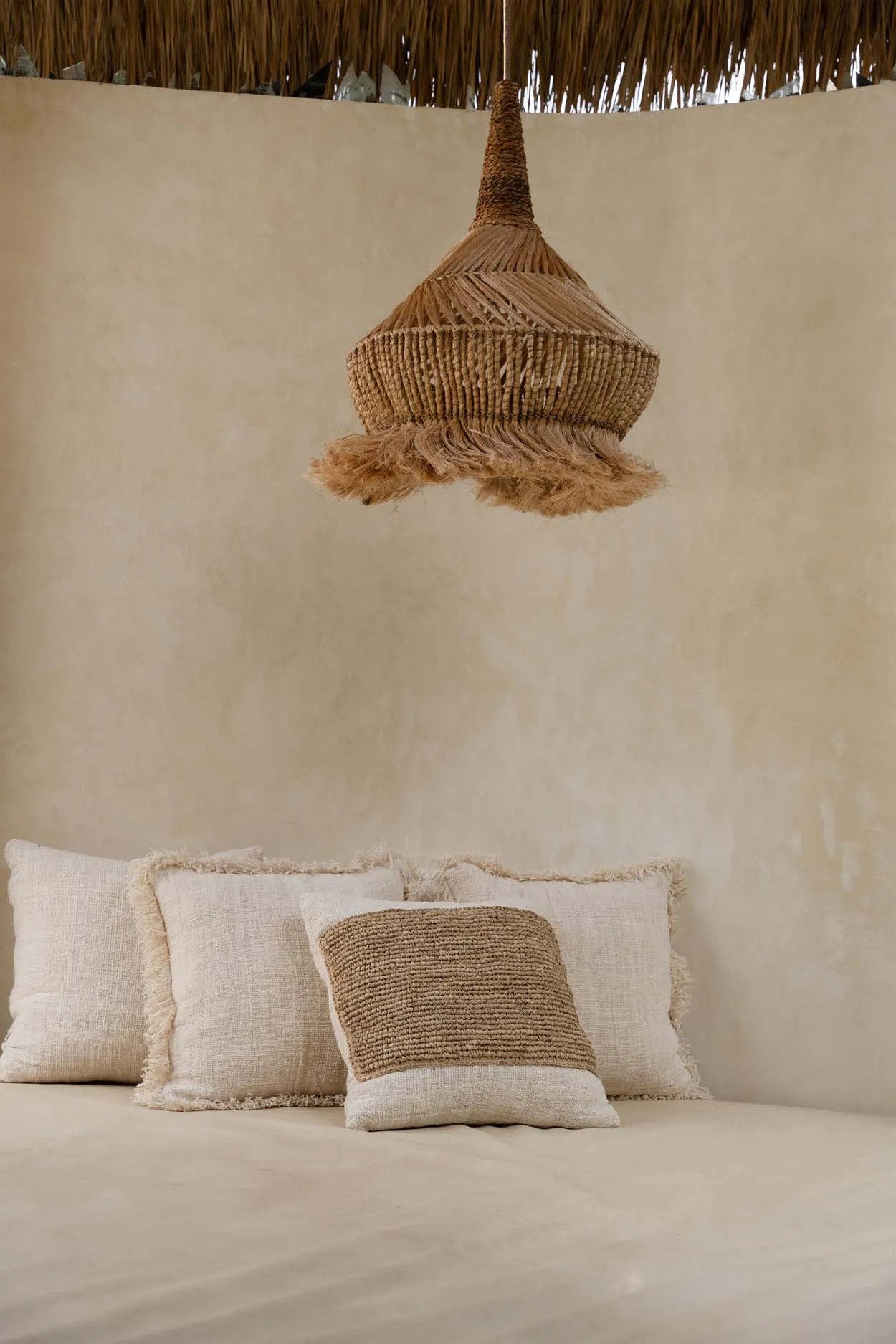 Housse de coussin The Raffia Stamp - Naturel