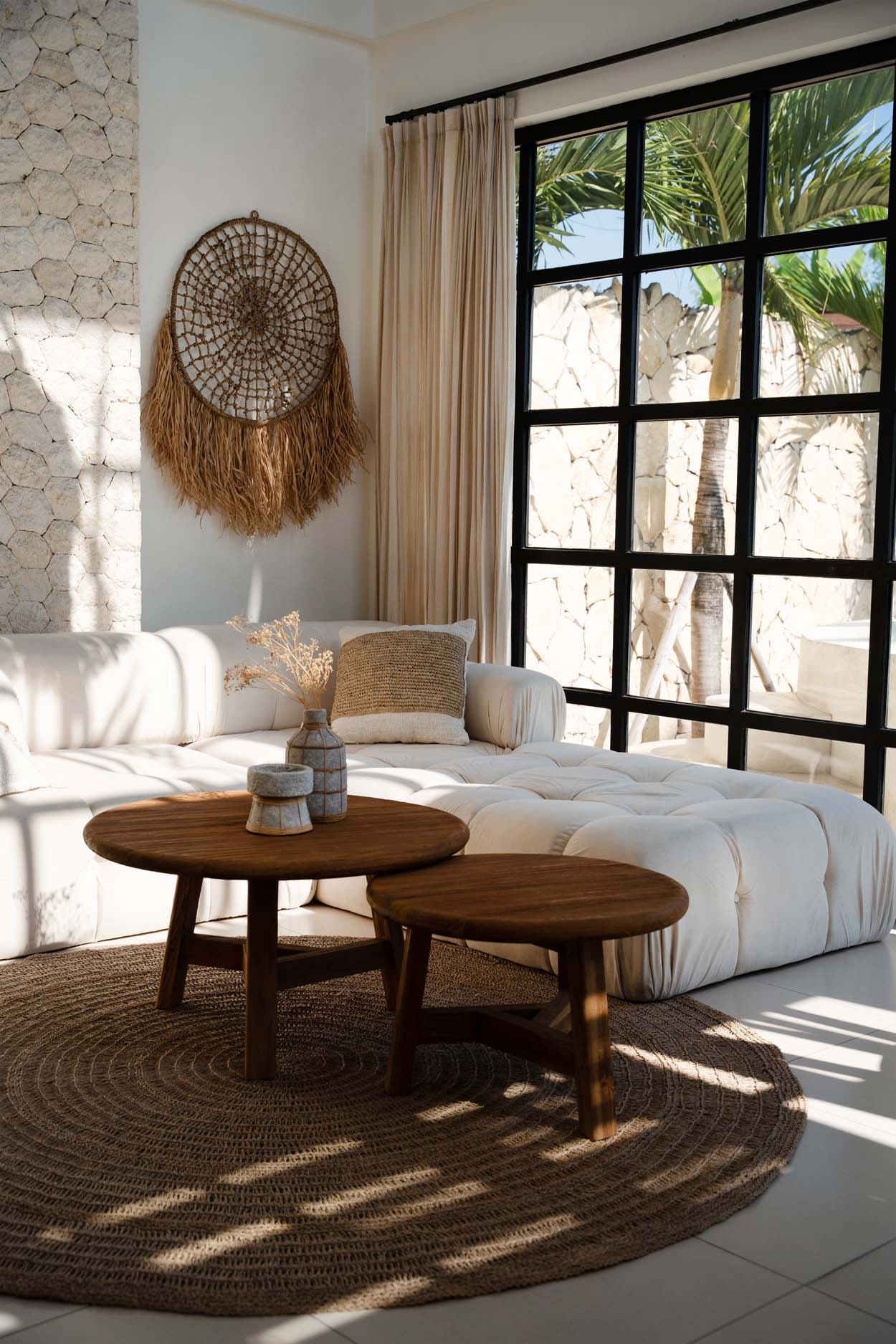 The Raffia Stamp Cushion Cover - Natural
