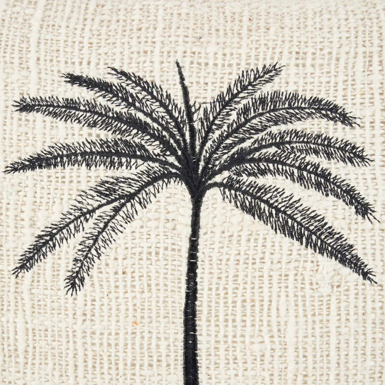 Housse de coussin en palmier Gili - Noir naturel