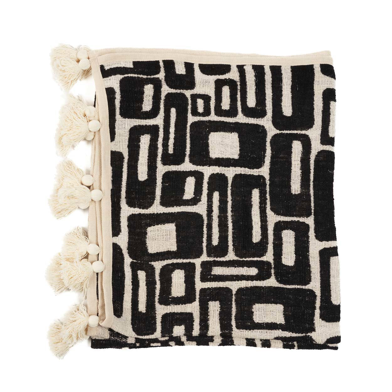 The Aztec Bedspread - Natural Black
