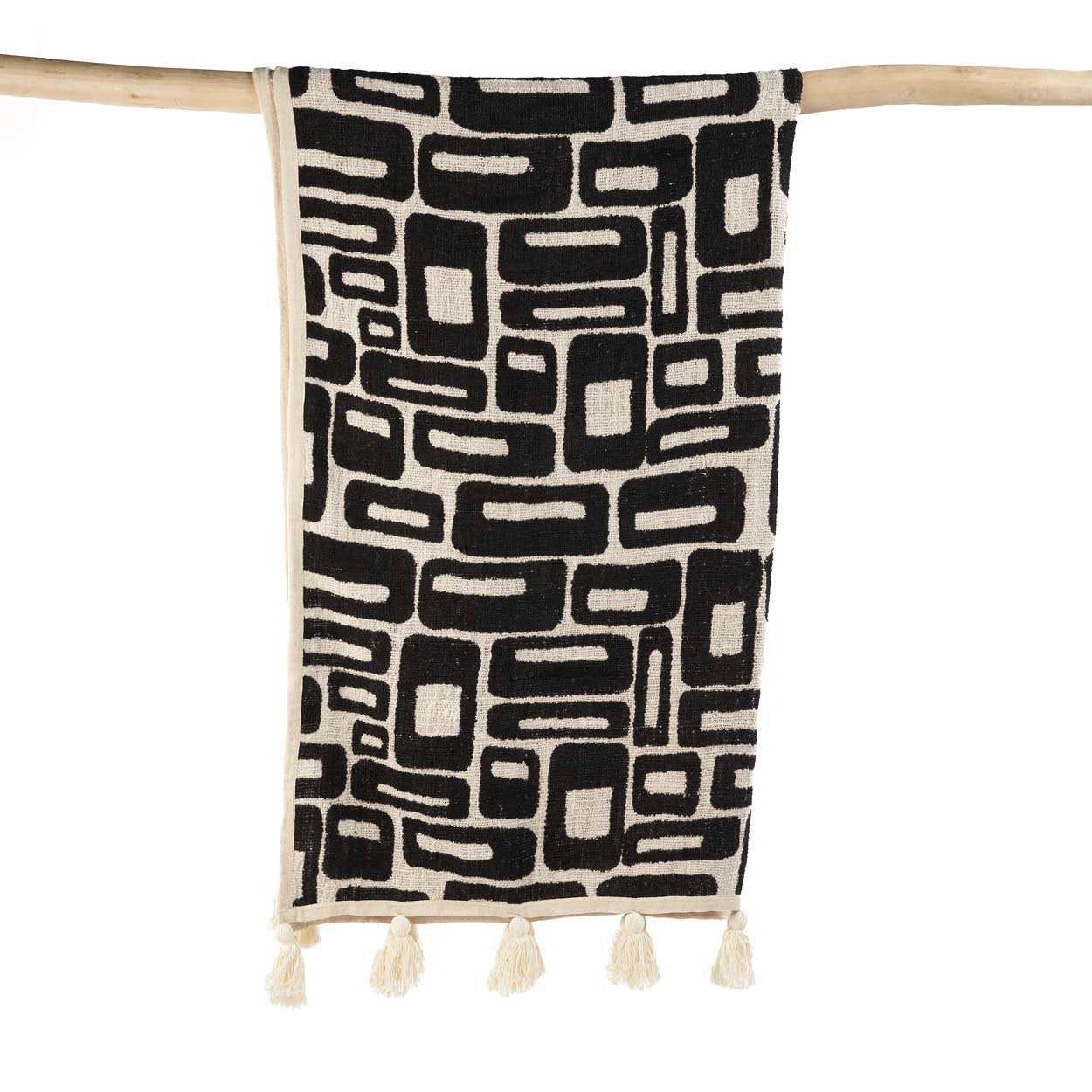 The Aztec Bedspread - Natural Black