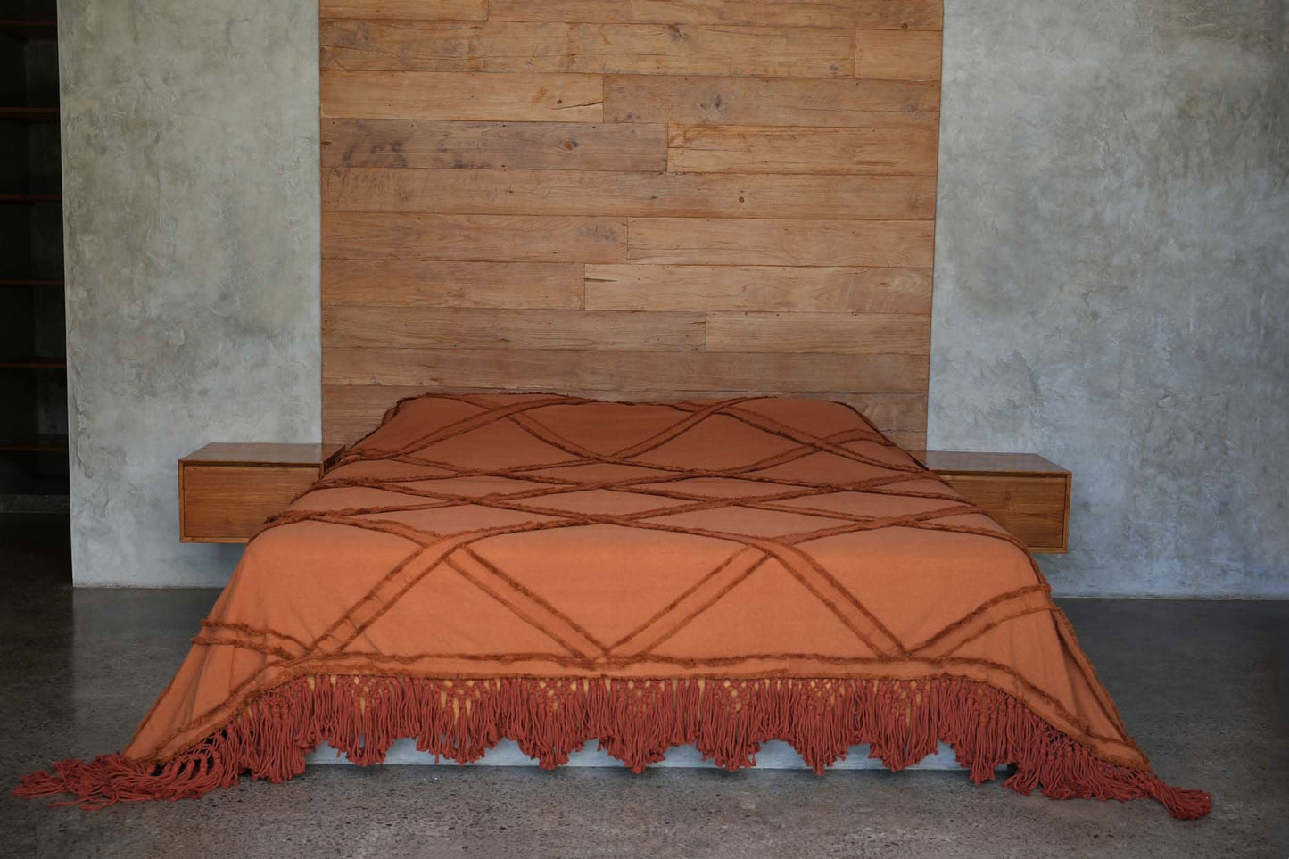The Berber bedspread 300 x 240 - Terracotta