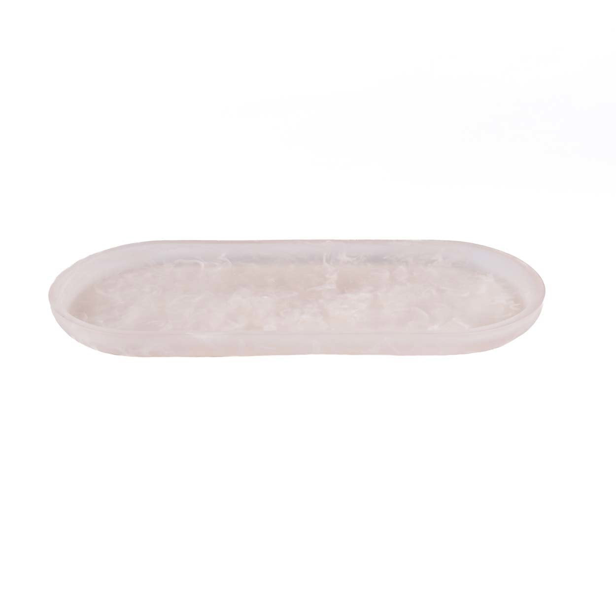 De harsen ovale plaat - Roze Wit