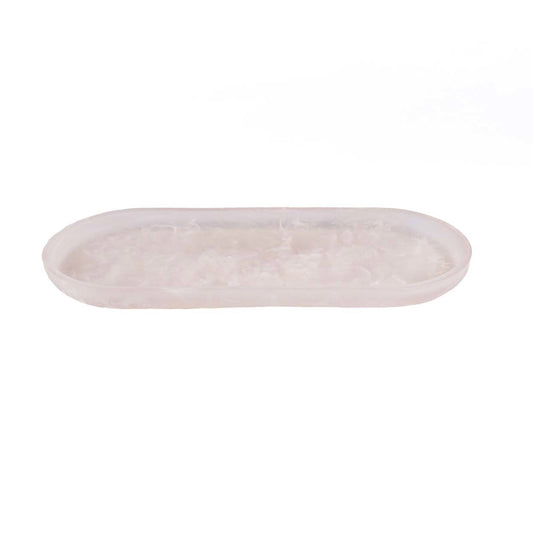 De harsen ovale plaat - Roze Wit