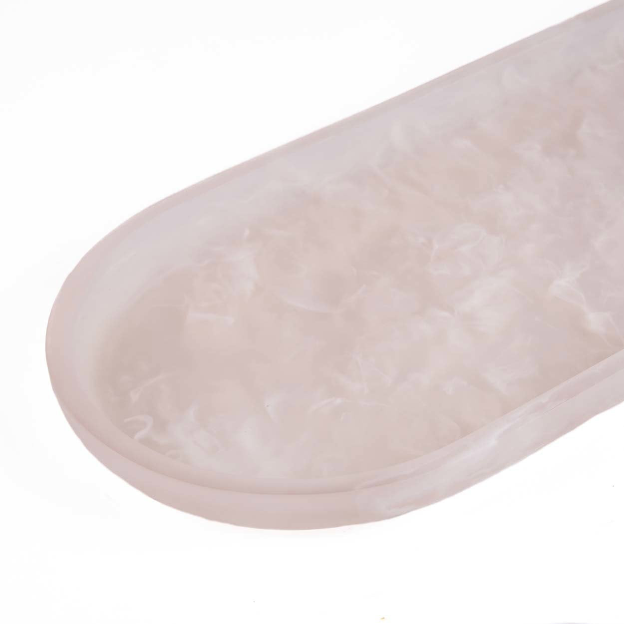 De harsen ovale plaat - Roze Wit