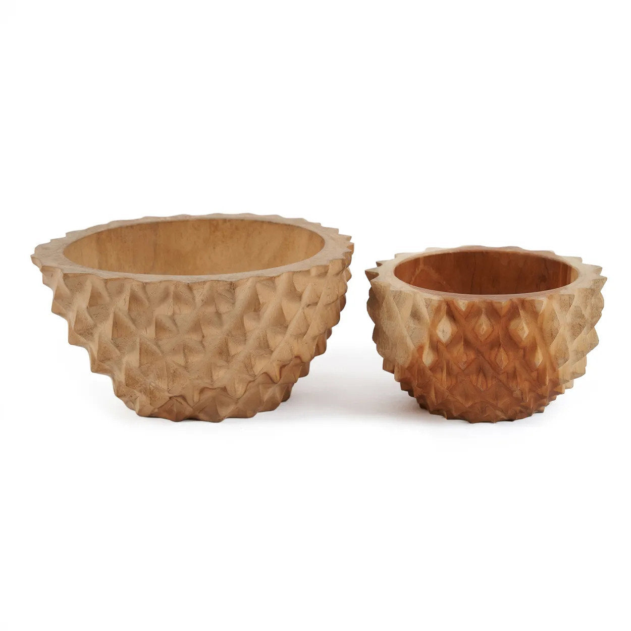 Le bol de durian en racine de teck - S