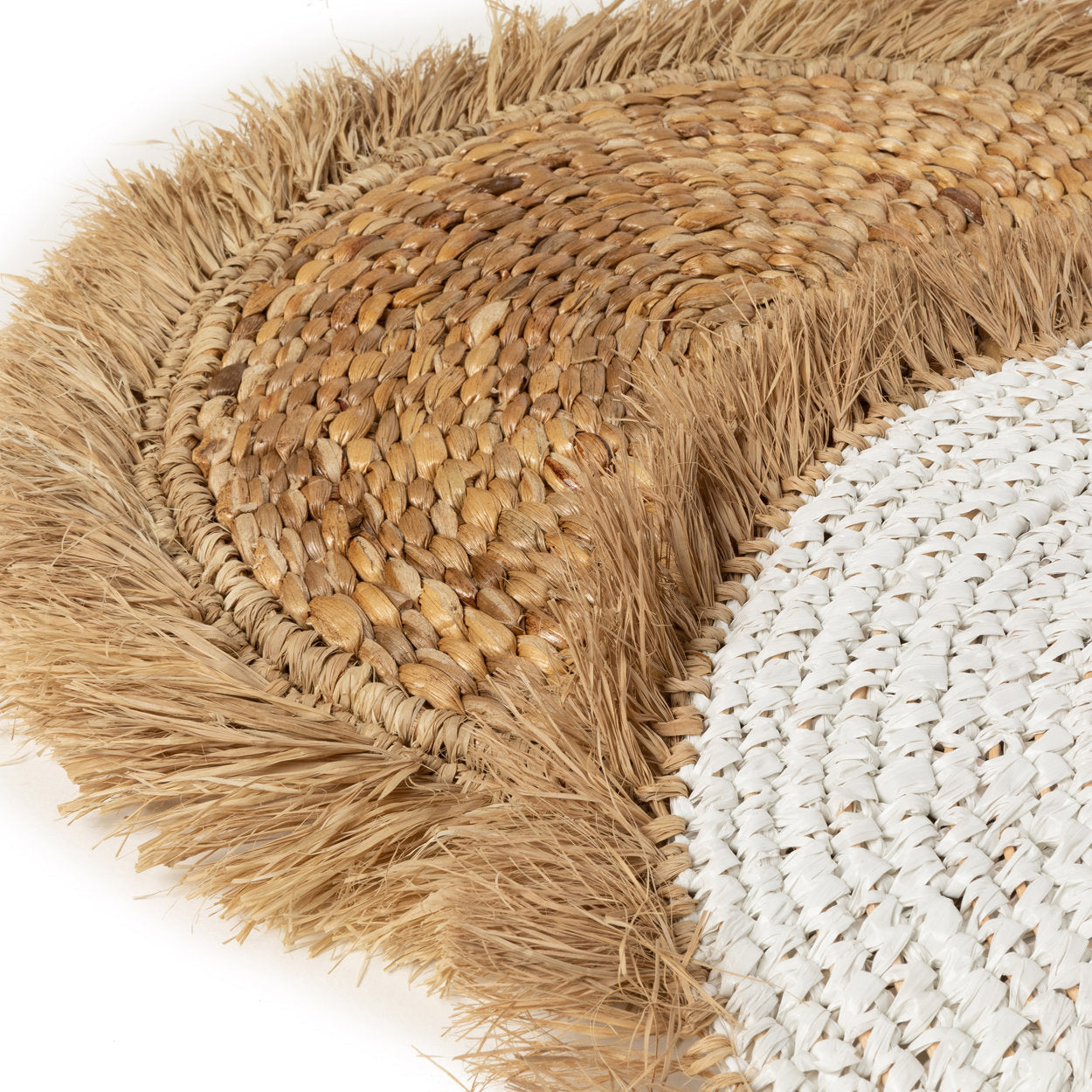 De Waterhyacint Raffia Placemat - Wit Natuurlijk