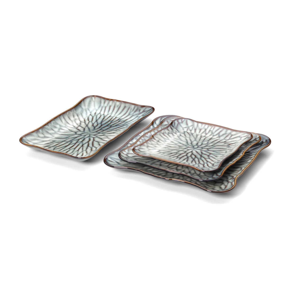 Lotus Ice vierkant bord - grijsbruin - L