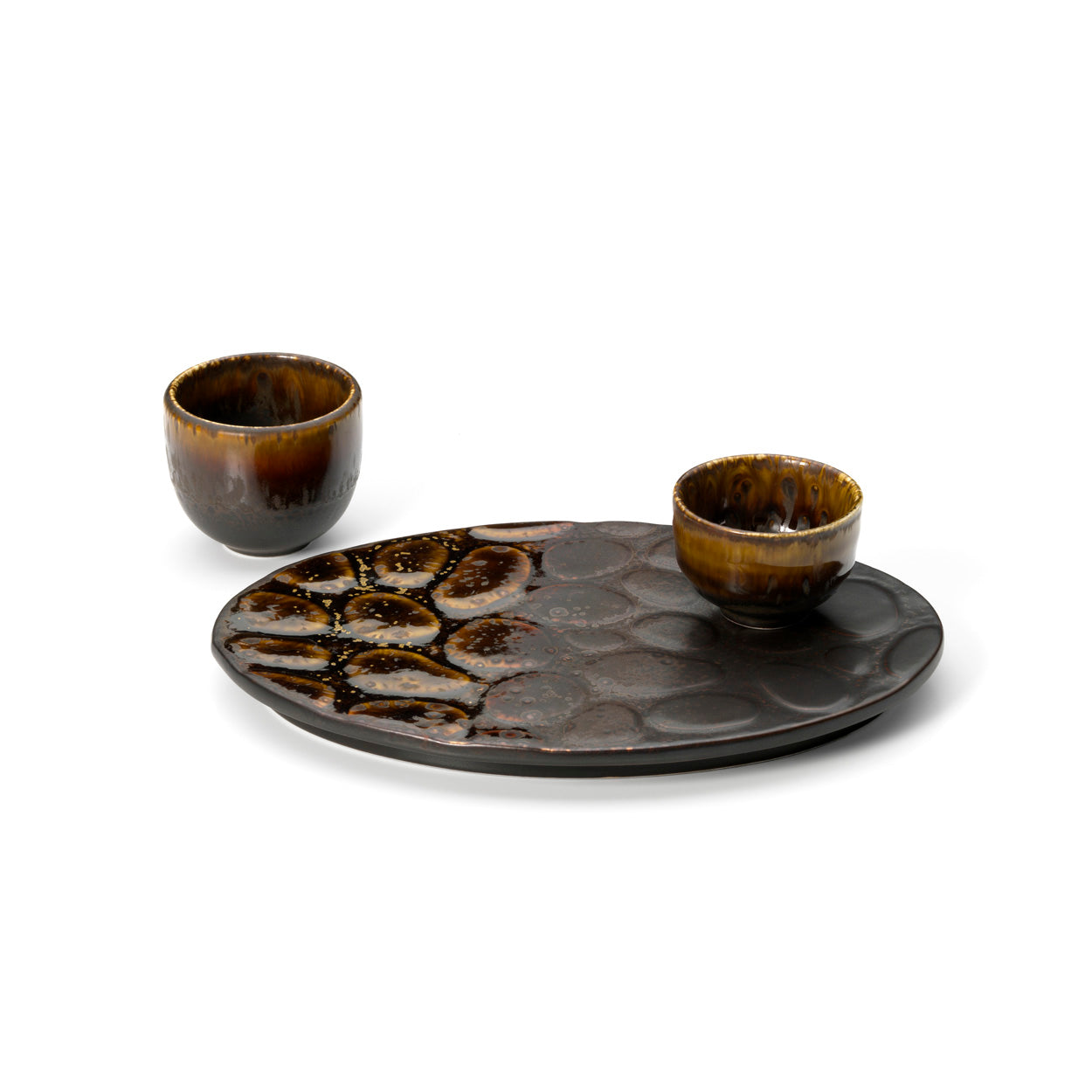 Het Merapi ovale bord - bruin